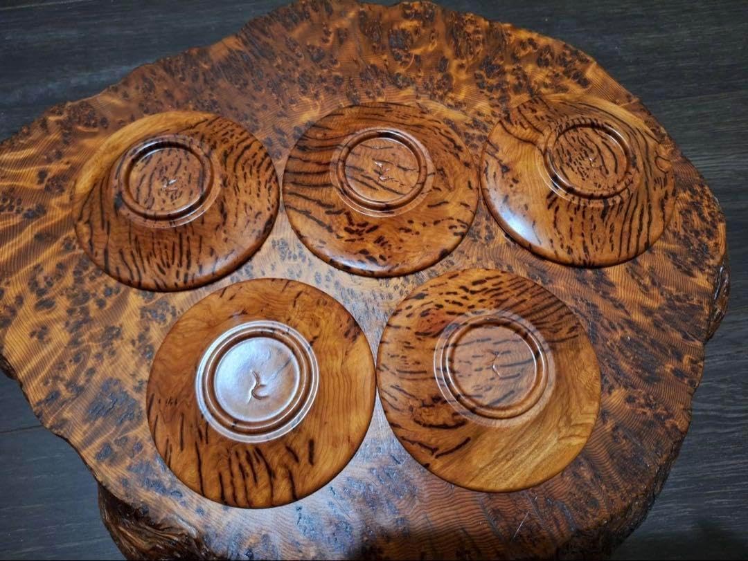 屋久杉　川下幸徳作　泡瘤　お茶セット 屋久杉 川下幸徳作 泡瘤 お茶セット